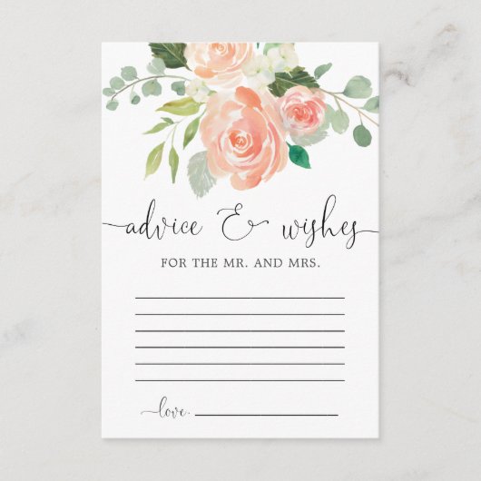 アドバイスとウィッシュ桃のフローラの緑のカード エンクロージャーカード (正面)