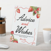 アドバイスとウィッシュ記号 | イチゴの赤ちゃんシャワー 台座サイン (インサイチュ)