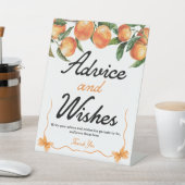 アドバイスとウィッシュ記号 | オレンジ色の赤ちゃんシャワー記号 台座サイン (インサイチュ)