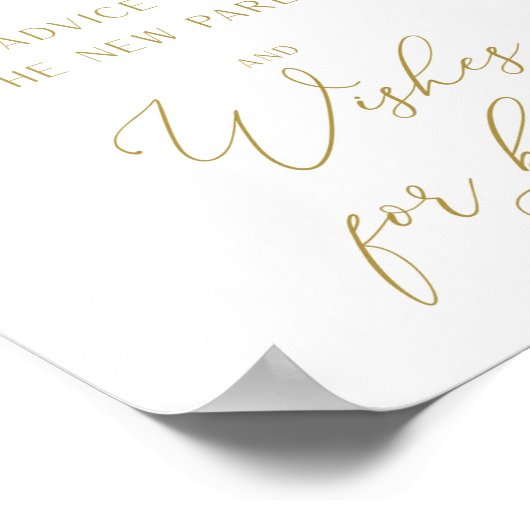 アドバイスとウィッシュ赤ちゃんシャワーのサイン ポスター (角)