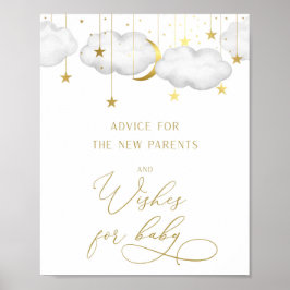 アドバイスとウィッシュ赤ちゃんシャワーのサイン ポスター