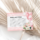 アドバイスとウィッシュ赤ちゃんシャワーカードピンク ノートカード