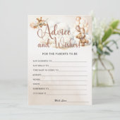 アドバイスとウィッシュ赤ちゃんシャワーゲームかわいいクマ 招待状 (スタンド正面)