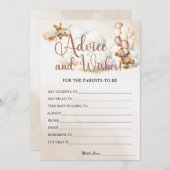 アドバイスとウィッシュ赤ちゃんシャワーゲームかわいいクマ 招待状 (正面/裏面)