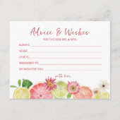 アドバイスとウィッシュ シトラス ブライダルシャワー カード (正面)