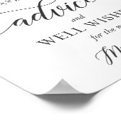 アドバイスとウェルウィッシュサインホワイトローズフローラ ポスター (角)