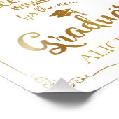 アドバイスとウェルウィッシュ卒業パーティーのサイン金ゴールド フォトプリント            (角)