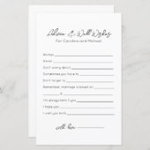 アドバイスとウェルウィッシュ – ブライダルシャワーゲーム (正面/裏面)