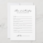 アドバイスとウェルウィッシュ – ブライダルシャワーゲーム シーズンカード (正面)