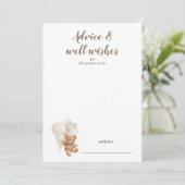 アドバイスとウェルウィッシュTeddy Bearベビーシャワーカード サンキューカード (スタンド正面)