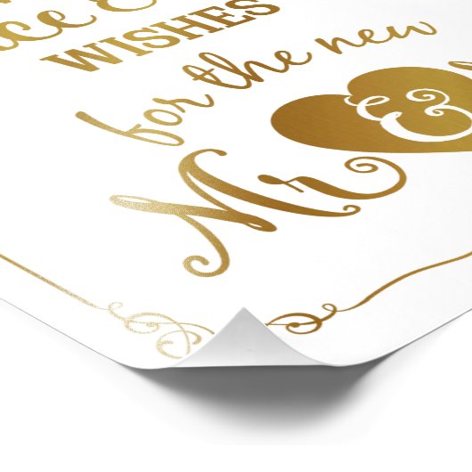 アドバイスとウェルズパーティーのサイン結婚金ゴールド フォトプリント            (角)