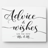 アドバイスとウ結婚ィッシュズ兆候 フォトプラーク (正面)