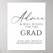 アドバイスとギフトエレガント卒業式パーティーのテーブルトップ ポスター (正面)