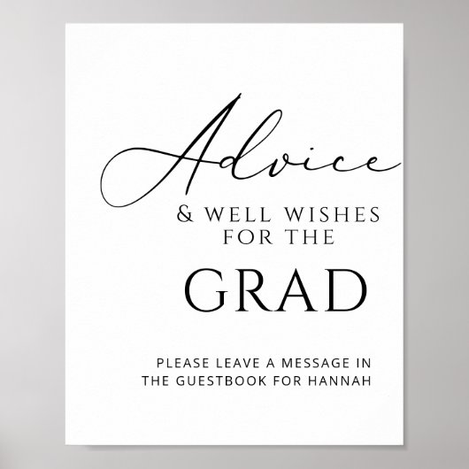 アドバイスとギフトエレガント卒業式パーティーのテーブルトップ ポスター (正面)