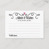 アドバイスとミセス・ウェディングカードのご要望 アドバイスカード (正面)