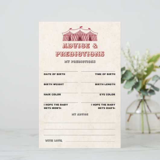 アドバイスと予測サーカス赤ちゃんシャワーゲーム (スタンド正面)