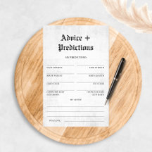 アドバイスと予測ベビーシャワーゲーム新聞
