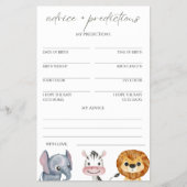 アドバイスと予測ワイルドワンサファリベイビーシャワー チラシ (正面)