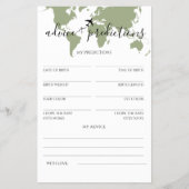 アドバイスと予測旅行をテーマにしたベビーシャワー チラシ (正面)