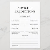 アドバイスと予測旅行ベビーシャワーゲーム (正面)