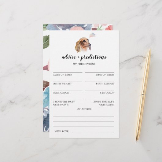 アドバイスと予測Dachshund赤ちゃんシャワーゲーム (正面/裏面インサイチュ)