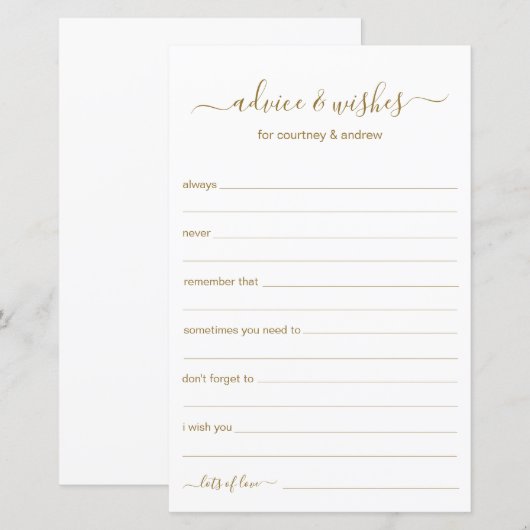 アドバイスと希望 (正面/裏面)