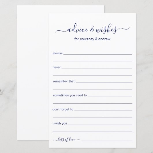 アドバイスと希望 (正面/裏面)