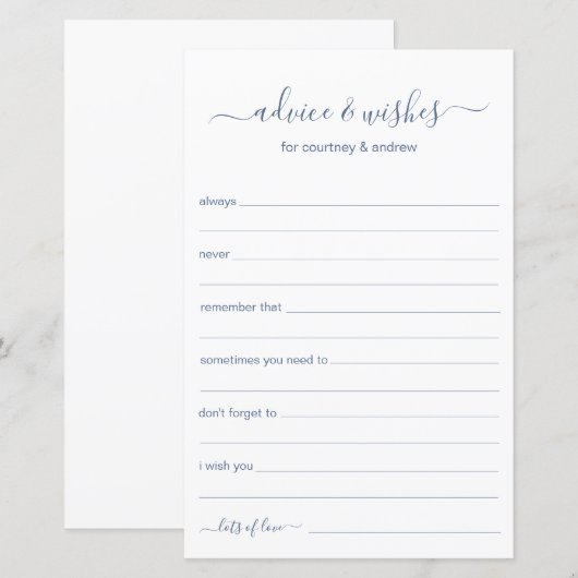 アドバイスと希望 (正面/裏面)