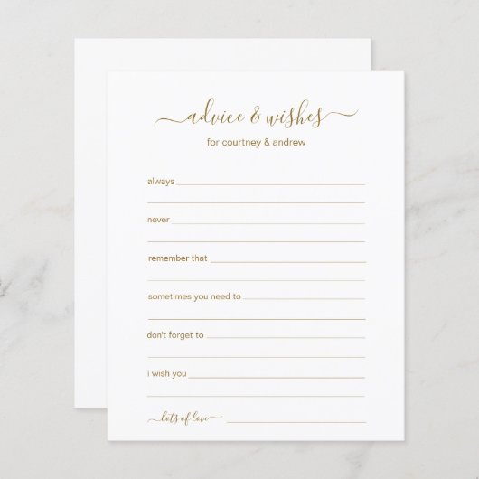 アドバイスと希望 (正面/裏面)