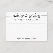 アドバイスと新しいミスターへの願いそしてミセス・ライニング エンクロージャーカード (正面)