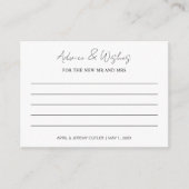 アドバイスと新しいミセス・ゲームの願い エンクロージャーカード (正面)