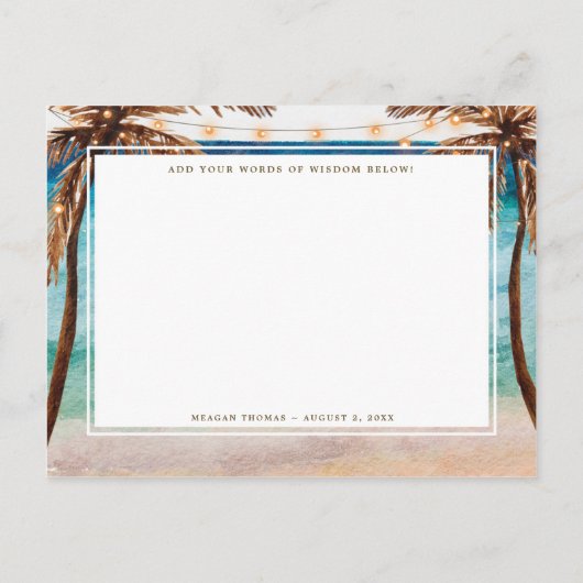 アドバイスと花嫁がポストカードになることを願う アドバイスカード (裏面)