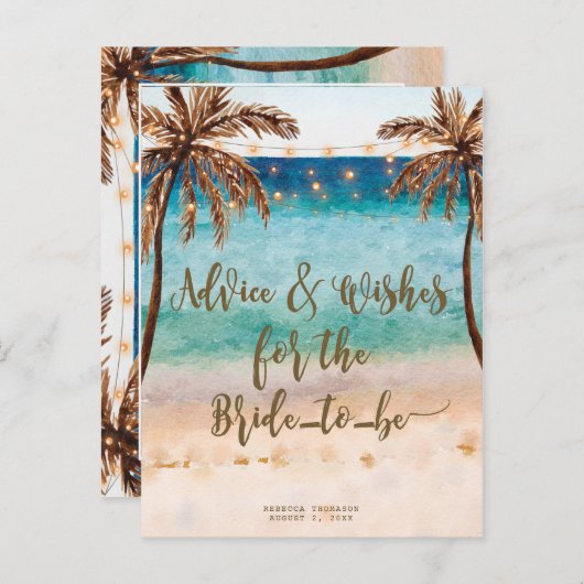 アドバイスと花嫁がポストカードになることを願う アドバイスカード (正面/裏面)