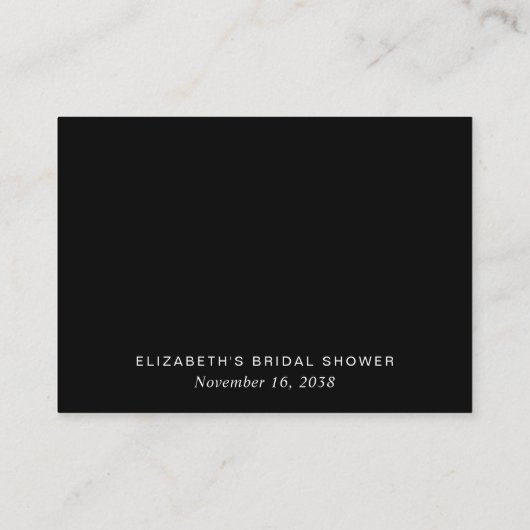 アドバイスと花嫁のブライダルシャワー エンクロージャーカード (裏面)