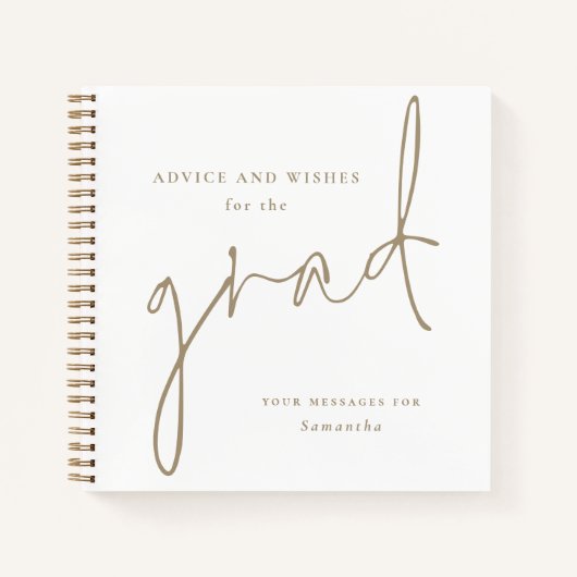 アドバイスと願いグラード金ゴールドゲストブック ノートブック (正面)