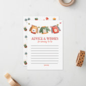 アドバイスと願いママ、クリスマスベビーシャワー ノートカード (正面/裏面インサイチュ)