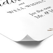 アドバイスと願い事のサイン ラスティック ウィンター フローラル ポスター (角)