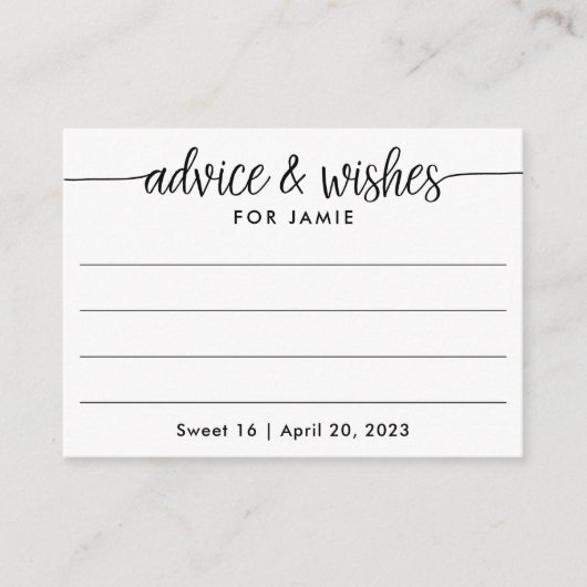 アドバイスと願い事の誕生日と並カスタマイズび エンクロージャーカード (正面)