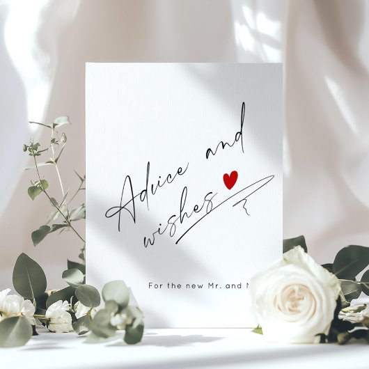 アドバイスとwishesスクリプトモダンブライダルシャワー ポスター