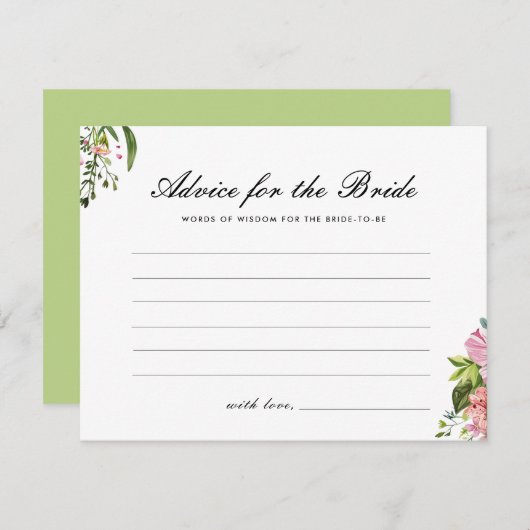 アドバイスのためのブライドメキシカンマルガリータブライダルシャワー エンクロージャーカード (正面/裏面)