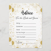 アドバイスのための新郎新婦の金ゴールドサンスターズ 招待状 (正面/裏面)