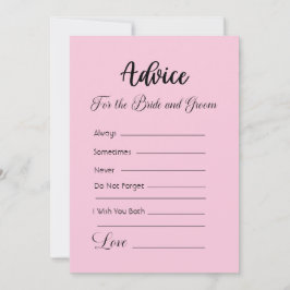 アドバイスのための新郎新婦パステルピンク 招待状