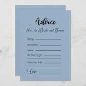 アドバイスのための新郎新婦ブルーグレー 招待状 (正面/裏面)