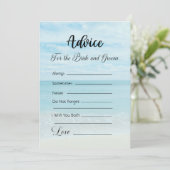 アドバイスのための新郎新婦ブルー海ビーチ 招待状 (スタンド正面)