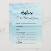 アドバイスのための新郎新婦ブルー海ビーチ 招待状 (正面/裏面)