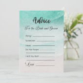 アドバイスのための新郎新婦抽象芸術ビーチ 招待状 (スタンド正面)