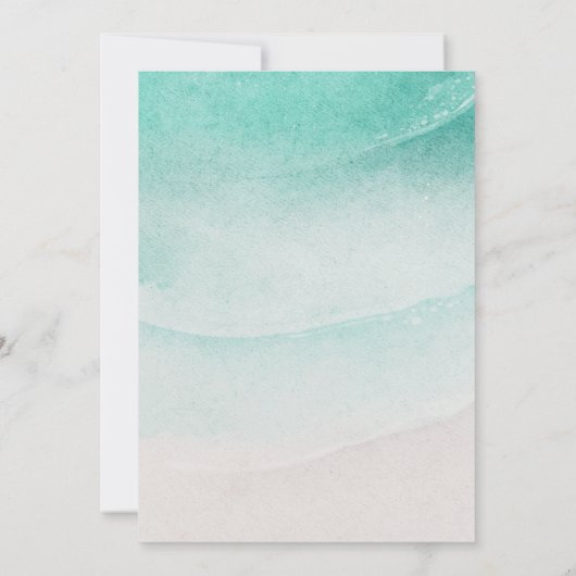 アドバイスのための新郎新婦抽象芸術ビーチ 招待状 (裏面)