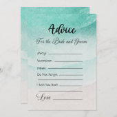 アドバイスのための新郎新婦抽象芸術ビーチ 招待状 (正面/裏面)