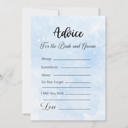 アドバイスのための花嫁と新郎の青い白い星 招待状 (正面)