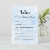 アドバイスのための花嫁と新郎の青い白い星 招待状 (スタンド正面)